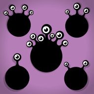 Scary Little Eyeball Aliens Halloween Icons