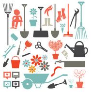 Vector Gardening Icons - Tools Set N3