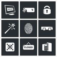 Locking icons set Vector Illustration
