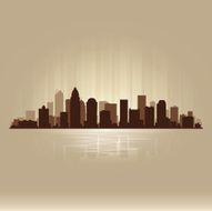 Charlotte North Carolina brown skyline city silhouette