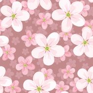 Seamless background with cherry blossoms Vector illustration