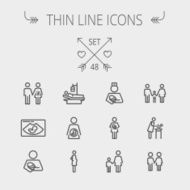 Medicine thin line icon set N4