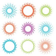 Colorful abstract round frames and shapes set