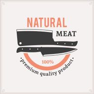 Butcher Shop Label Template with Knives