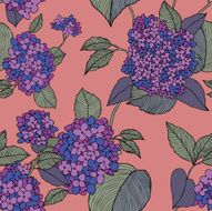 Seamless pattern with flowers lilac N25