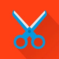 Scissors modern flat icon with long shadow