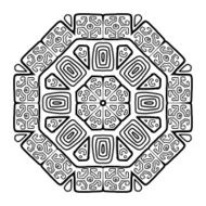Round ornament design ethnic style N3