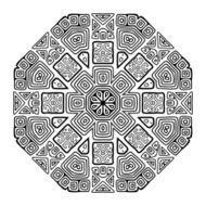Round ornament design ethnic style N4