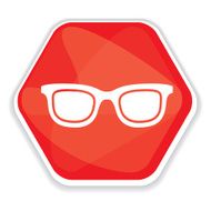 Red sunglasses vector icon N2