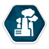 Blue factory vector icon