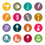 Hairdressing equipment icons N2