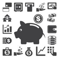Finance and money icon set N2