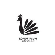 Stylized silhouette of a peacock N2