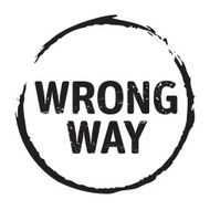Black vector grunge stamp WRONG WAY in circle