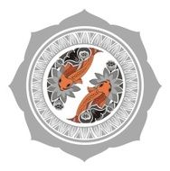 Chinese background with koi fish
