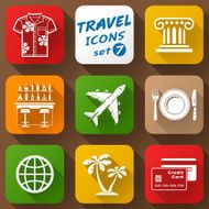 Flat icons set of travel elements N3