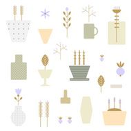Abstract seamless pattern with flower pots in vector N2