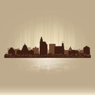 Jackson Mississippi brown skyline city silhouette
