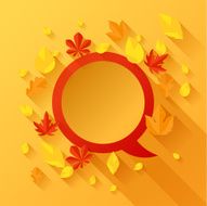 Background with autumn leaves in flat design style