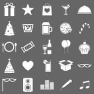Party icons on gray background