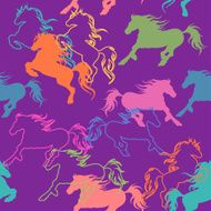 Seamless pattern of racing horses