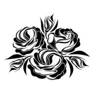 Black silhouette of lisianthus flowers Vector illustration