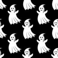 Cartoon uggly ghosts and monsters seamless pattern
