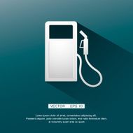Gasoline pump nozzle sign Gas station icon Flat design style