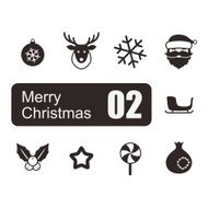 Merry Christmas flat icon set N5