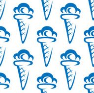 Ice cream waffle cones seamless pattern