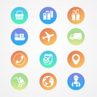 Vector Shipping Logistics and cargo icon set N2