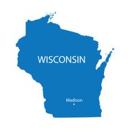 blue map of Wisconsin