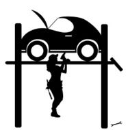 Vector silhouette car repairs N21