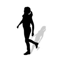 Vector silhouette of girl N187
