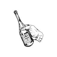 bottle of wine in hand