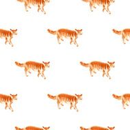 Seamless watercolor cats pattern