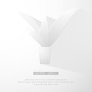 Flowers in pot White paper icon
