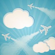 blue background with planes