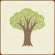 Abstract background with stylized tree in retro style