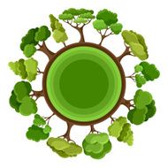 Ecology background design with abstract stylized trees N6
