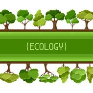 Ecology background design with abstract stylized trees N7