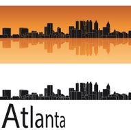 Atlanta skyline in orange background