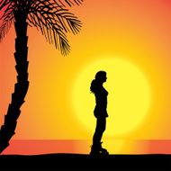 Vector silhouette of a woman N2015