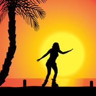 Vector silhouette of a woman N2016