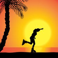 Vector silhouette of a woman N2017