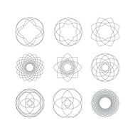 Set of Outline Isolated Guilloche Forms