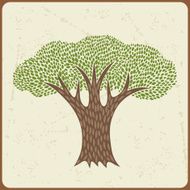 Abstract background with stylized tree in retro style N2