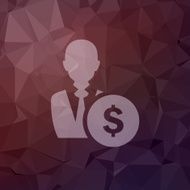 Businessman with dollar sign in flat style icon N2