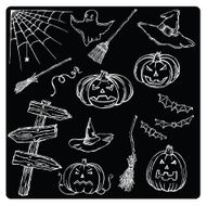 vector illustration silhouettes of Halloween N2