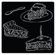 Vector Illustration Silhouette of a piece cake N2